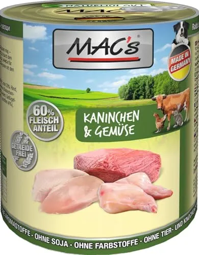 Mac's Hundefutter getreidefrei Kaninchen & Gemüse, 800 g