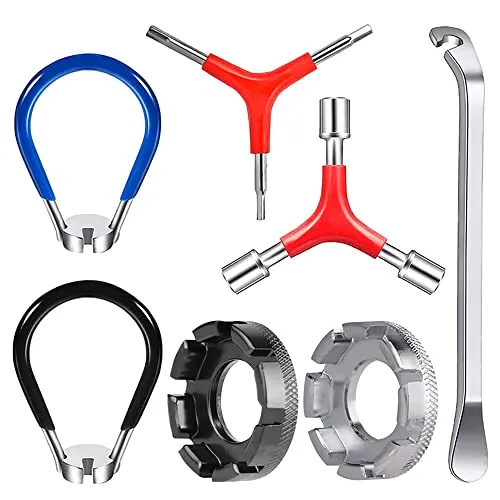 BNGXR Fahrrad Speichenschlüssel Set, 7-teilig mit Gummigriff