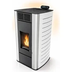 UMBRELLA Pelletofen P18 Weiß 18 kW – Wasserführend für effiziente Zentralheizung