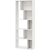 Costway Bücherregal 5 Ebenen 10 Fächern 60 x 25 x 160 cm Weiß