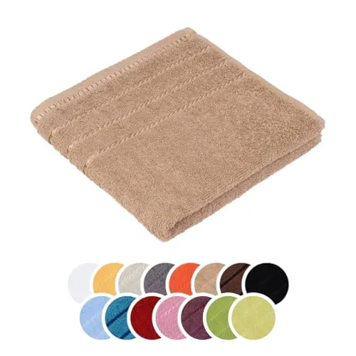 liebling Handtuch, 100% Baumwolle, Serie Potsdam, 50 x 100 cm, 60 Grad waschbar, trocknergeeignet, Farbe: bahamabeige