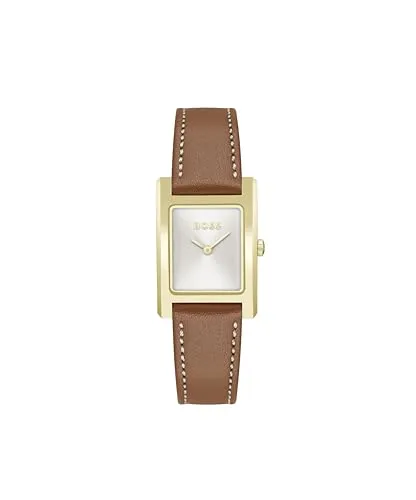 BOSS Lucy Damen Uhr mit Braunes Lederarmband in braun von BOSS