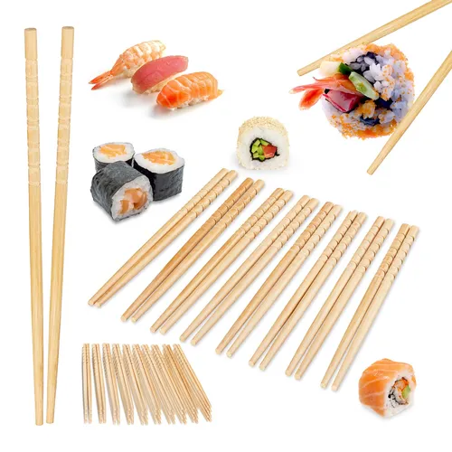 Essstäbchen Sushi Stäbchen Set Essstäbe Chinastäbchen Sushistäbe Bambus 50 Paar