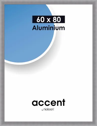 Bilderrahmen LARGO 60x80 cm - Silberner Fotorahmen - Eleganter Aluminium Bilderrahmen in Silber, ideal für Ihre Lieblingsbilder. Perfekt für Zuhause oder im Büro, um Ihre Erinnerungen stilvoll zu präsentieren.