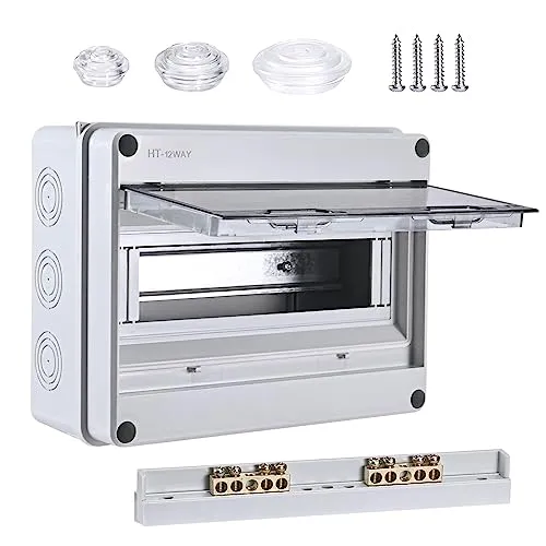 Verteilerkasten Aufputz, IP65 Wasserdichter Sicherungskasten Aufputz, ideal für Garten oder Außenbereiche, entspricht Feuchtraumstandards (12 Modulen)