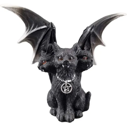 Dreiköpfige Vampirkatze Catula Schwingen und Pentagrammkette