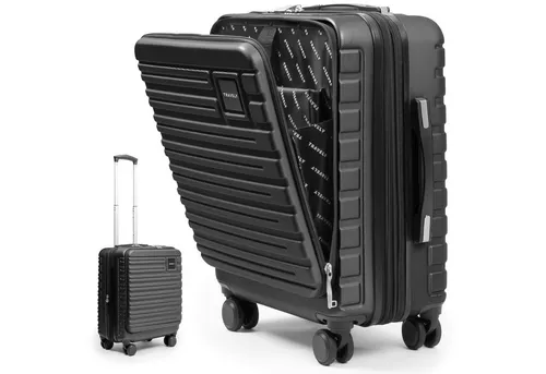 Travely Koffer mit 4 Rollen – Nachtschwarz in schwarz von Travely