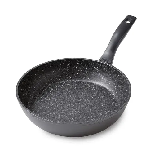 STONELINE Schmorpfanne 7355, Ø 24cm, induktionsgeeignet - Pfanne mit kratzfester Antihaftbeschichtung für fettfreies Braten. Perfekte Hitzeverteilung dank 4,5 mm Bodenstärke, ideal für alle Herdarten.