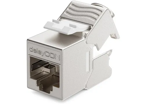deleyCON deleyCON 1x CAT6a MINI Keystone Jack Modul STP Schirmung RJ45 Buchse Netzwerk-Adapter