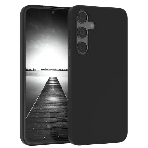 EAZY CASE Premium Silikon Handyhülle kompatibel mit Galaxy S24 Plus Slimcover mit Kameraschutz und Innenfutter, Silikonhülle, Schutzhülle, Bumper, Handy Case, Hülle, Softcase, Schwarz