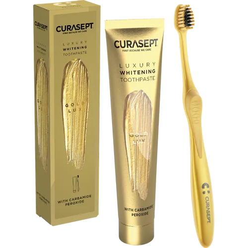 Produktbild Curasept Gold Luxury Whitening Set mit Zahnbürste