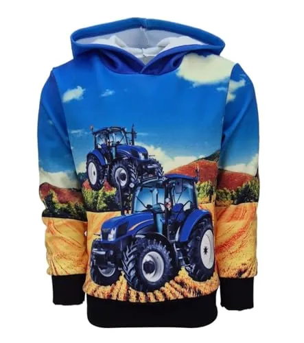 Fashion Boy Sweatshirt Langarm-Shirt mit Trecker Druck, Gr. 122 JST3.8