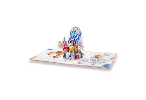 paperdora Geburtstagskarte 3D Pop-Up-Karte „Geburtstag“ mit Umschlag und Wachssiegel - Grußkarte, Geburtstag Geschenk