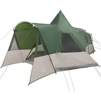 vidaXL Teepee Zelt mit Dach – Geräumiges Familienzelt in Grün - Erleben Sie unvergessliche Campingabenteuer mit dem geräumigen Teepee Zelt von vidaXL. Robustes Material und durchdachtes Design sorgen für Komfort und einfache Handhabung im Freien.