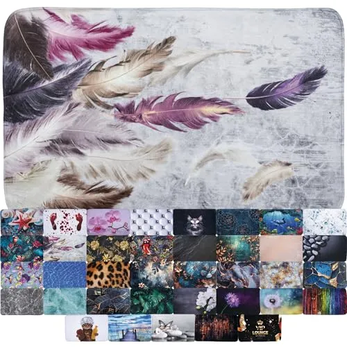 Sanilo Badematte Federn, rutschhemmend & waschbar - Badematte aus hochwertigem Polyester, rutschhemmend, schnelltrocknend und in modernem Federn-Design. Ideal für ein stilvolles Badezimmer.