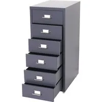 Proregal Rollcontainer Dunkelgrau mit 6 Schubladen - Praktischer Rollcontainer aus robustem Metall, ideal für Büro und Arbeitszimmer. Mit 6 geräumigen Schubladen und flexiblen Laufrollen für einfache Mobilität und optimale Organisation.