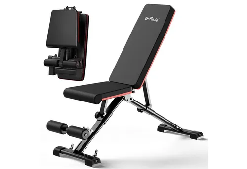 DH FitLife Hantelbank klappbar verstellbar - Multifunktionale Trainingsbank mit 7-fach verstellbarer Rückenlehne und 3-fach Sitz, ideal für Krafttraining und platzsparend. Stabil und kompakt für Ihr Heimtraining.