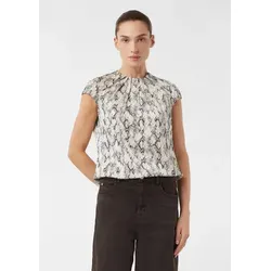 Comma Satinbluse mit Raffung und All-Over-Print von comma,