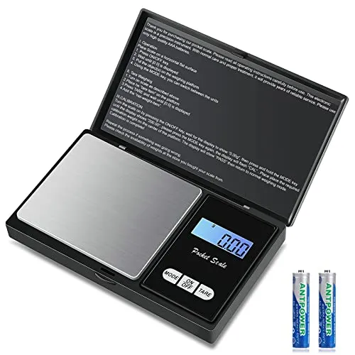 Mkitnvy 500g/0,01g Taschenwaage,500 x 0.01g Digitale Taschenwaage,Präzisions Mini Küchenwaage, Digitalwaage Feinwaage Goldwaage Münzwaage, Multifunktion für Küche, Tee, Hefe, Kaffee,Schmuck, Kräuter