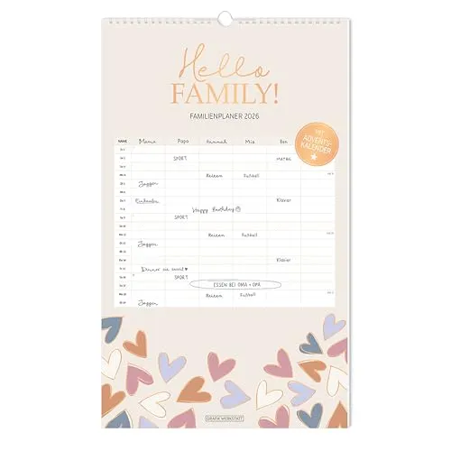 Familienplaner 2026 Hello Family!: Familienplaner