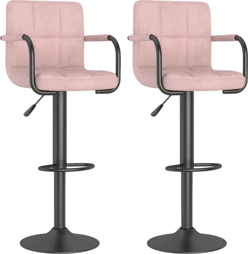 vidaXL Barhocker 2 Stk. Rosa Samt in pink von vidaXL