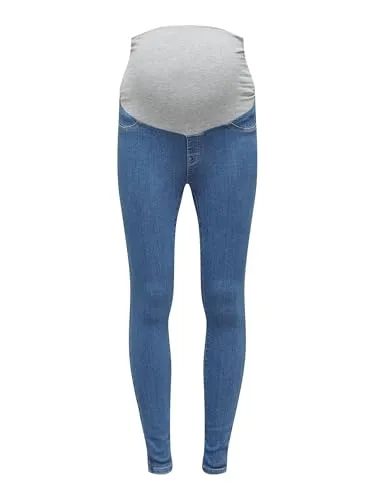 ONLY Women's OLMRAIN Life REG Skinny Jegging MBD DNM Jeans - Schwangeren-Jeggings mit elastischem Bauchband, ideal für Komfort und Stil während der Schwangerschaft.