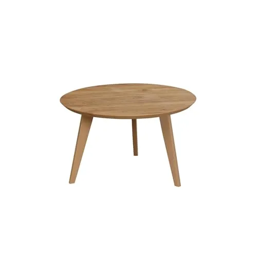 Samani Couchtisch rund aus Wildeiche, 70cm in braun von Samani
