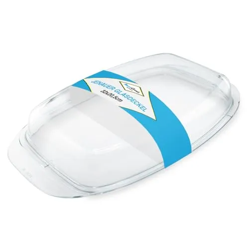 MaxxGoods Jenauer Glasdeckel mit Griffen für Bräter, 32 x 20,5 cm