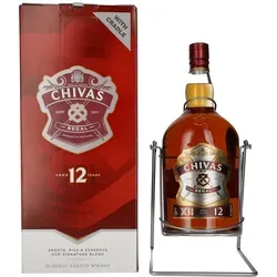 Chivas Regal 12 Years Old Blended Scotch Whisky 4,5l Geschenkbox - Whisky, 4,5l in eleganter Geschenkbox mit Schwenkständer und Ausgießer, ideal für festliche Anlässe und als exklusives Geschenk.