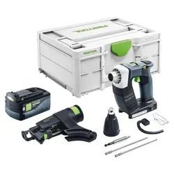 Festool DURADRIVE DWC 18-4500-Basic Bauschrauber 18 V mit Akku - Leistungsstarker Trockenbauschrauber mit 14 Nm Drehmoment und 5,0 Ah Akku. Ideal für professionelle Anwendungen, bietet er effizientes Arbeiten ohne Kabelsalat.