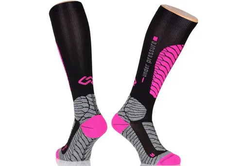 Under Pressure Skisocken Ice Touring - Kompressionssocken für optimale Wärme und Stabilität - Skisocken für den Tourensport mit wärmeregulierender Schurwolle und Coolmax, bieten perfekten Komfort, Blasenprävention und verbesserte Durchblutung während Ski- und Snowboardtouren.