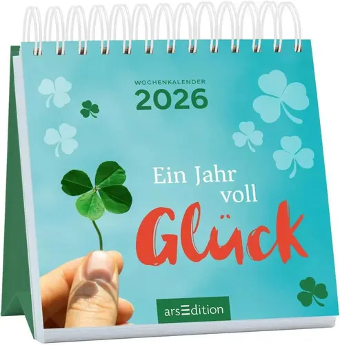 Mini-Wochenkalender Ein Jahr voll Glück 2026 - Hörbücher: Kleiner Tischkalender mit inspirierenden Sprüchen für mehr gute Laune und Lebensfreude im Alltag.