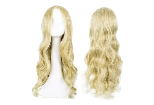 LuxusKollektion Kunsthaarperücke Lange Gewellt Hellblond Perücke für Frauen 27 Zoll Hitzebeständig
