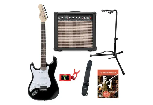 Rocktile E-Gitarre Pro ST3-L Linkshänder Set in schwarz von Rocktile