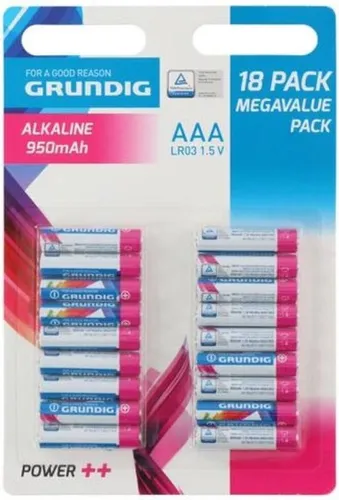 Grundig - AAA / R03 alkaline battery 1.5 V 18 pcs.