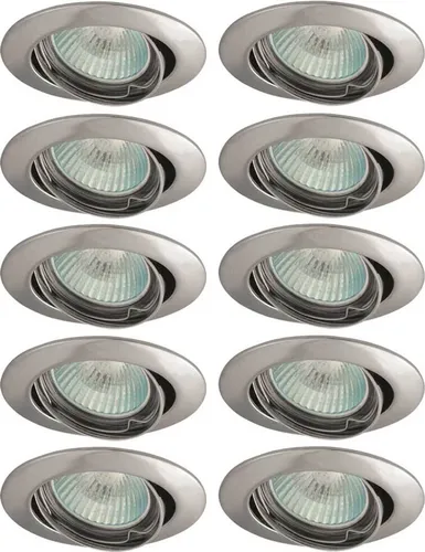 Einbaustrahler Einbauleuchte AXL 5515 Chrom rund max. 50W GU5,3 ohne Leuchtmittel schwenkbar 10 x