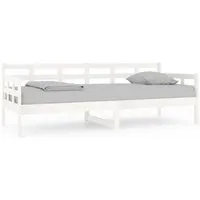 vidaXL Tagesbett Weiß aus Massivholz Kiefer 80x200 cm - Multifunktionales Tagesbett aus massivem Kiefernholz, ideal für Übernachtungsgäste und als bequeme Sitzgelegenheit. Stabiler Lattenrost für längere Matratzenlebensdauer.
