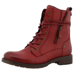 Mustang Damen Stiefelette 15M0052001 - Modischer Boot-Stil in Rot - Wanderschuhe mit warmem Futter und rutschfester Laufsohle, ideal für kalte Tage und jeden Anlass. Bequem und stylish für Stadtbummel oder Büro!