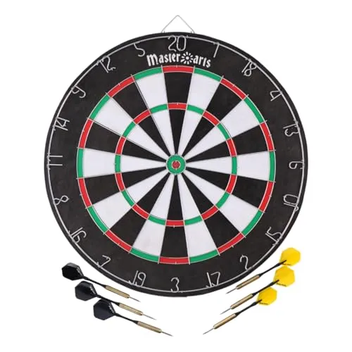 Master Darts Dartscheibe mit Pfeilen (21562675) - Dartboard Set mit hochwertigen Pfeilen, ideal für spannende Wettkämpfe und Training. Perfekt für Hobbyspieler und Profis.