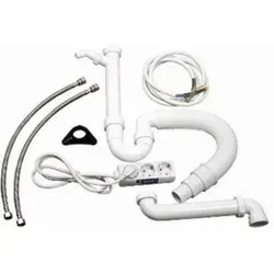 Produktbild KS Küchen-Anschluss-Set 22, Weiß – Flexibles Abfluss- und Stromsystem
