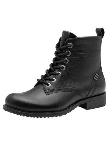 Tamaris Damen Stiefel Schwarz 38 – Bequem und Stilvoll - Damenstiefel mit weichem Touchit-Fußbett, das sich anpasst. Robuste Sohle für sicheren Halt und praktische Schnürung für einfaches Anziehen. Ideal für Alltag und Freizeit im Herbst und Winter.