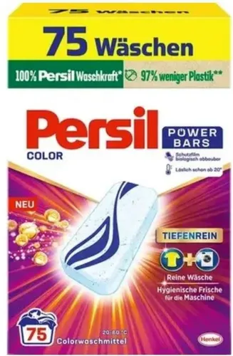 Persil Power Bars Color Waschmittel – 75 Waschladungen, vordosiertes Buntwaschmittel