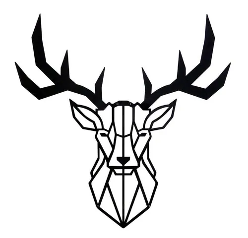 Hansmeier Wanddekoobjekt Wanddeko aus Metall, für Außen & Innen, Motiv Hirschkopf