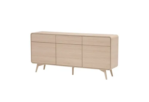 Möbel Stellbrink Sideboard Torsby - Großes Sideboard in Eiche Natur - Elegantes Sideboard Torsby in Eiche Natur, mit grifflosen Türen und drei Schubkästen. Ideal für stilvolle Aufbewahrung. Maße: 180x84x39 cm. Einfacher Aufbau dank klarer Anleitung.