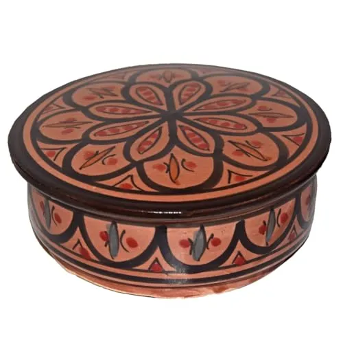 Handgefertigte marokkanische Keramikdose – Aufwendig bemalt, ideal für Küche oder Badaccessoires