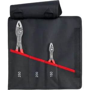 Knipex 00 19 61 V02 Zangen-Set 2teilig - Zangen-Set mit KNIPEX TwinGrip, ideal zum Greifen und Lösen von verschlissenen Schraubenköpfen. Enthält Front- und Seitengreifzangen in drei Längen und kommt in einer strapazierfähigen Rolltasche.