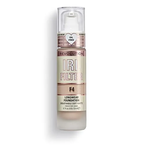 Makeup Revolution, IRL Filter Longwear Foundation, Medium to Full Coverage, F4, 23ml