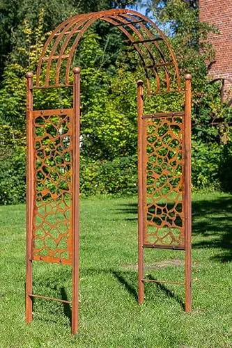 KUHEIGA Rosenbogen Metall Breite: ca. 110 cm Rost Rankbogen