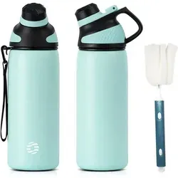 Trinkflasche Edelstahl Magnetdeckel BPAfrei Auslaufsicher Grün 600 ml