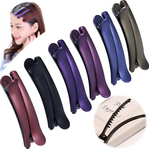 Haarspangen,Haarklemmen,Haarclips,Mattierte Haarspange,Kunststoff-Haarklauen,Entenschnabel-Haarspangen,perfekte Haarschmuck, Geschenk für Freundinnen,Freunde (Farbmischung,12 Stück)